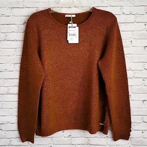 Gorgeous NWT Diane Laury Amber Sparkle Sweater, Burnt Orange, Size XL.